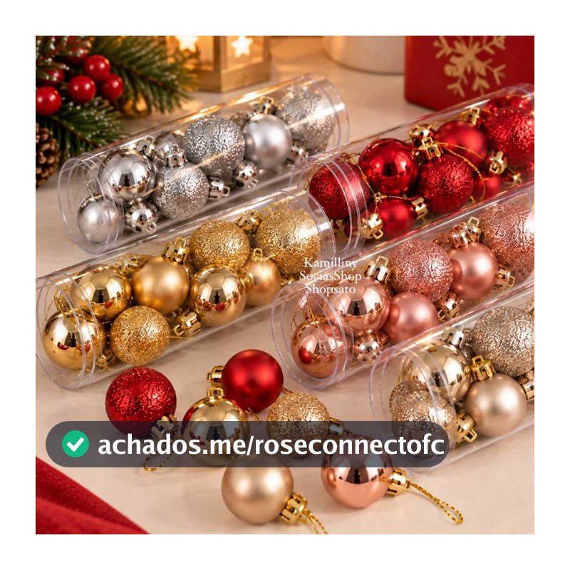 Bolas Árvore De Natal Enfeites Natalinos de Luxo 4cm Decoração Sofisticada