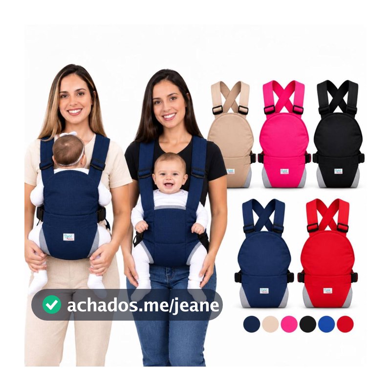 Canguru Bebê Ergonômico Click 2 a 18 Meses Até 15kg Ajustável 2 Posições