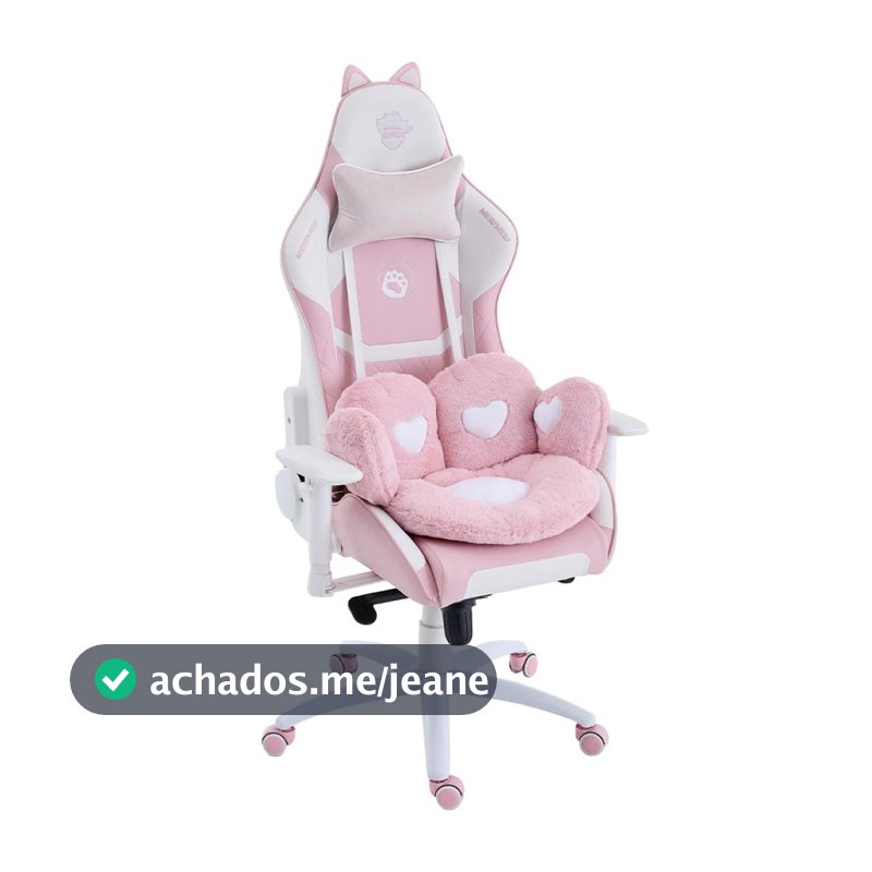 Cadeira Gamer Ninja MewMew Pro Edition, Reclinável, 2D, Rosa e Branco, GN-CH-MPR2DPWL