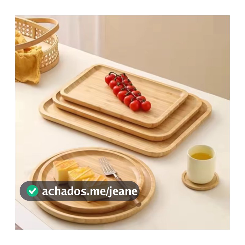 Bandeja Redondo Decorativa Para Café Chá Petisqueira Condimentos Casa Cozinha Mesa Posta