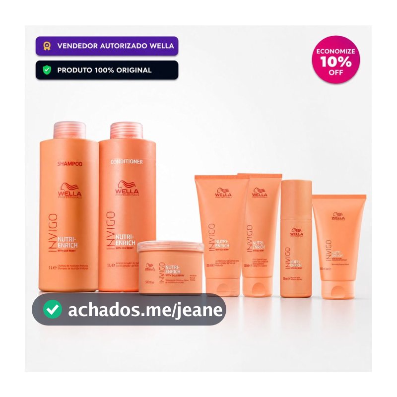 Wella Nutri-Enrich Shampoo/Condicionador/Mascara/Leave in/Balm Monte Seu Kit