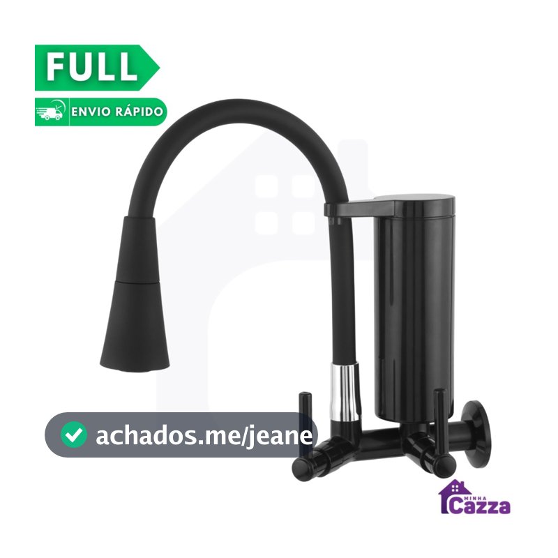Torneira Gourmet Com Filtro Slim para Cozinha Preta de PAREDE Mesa