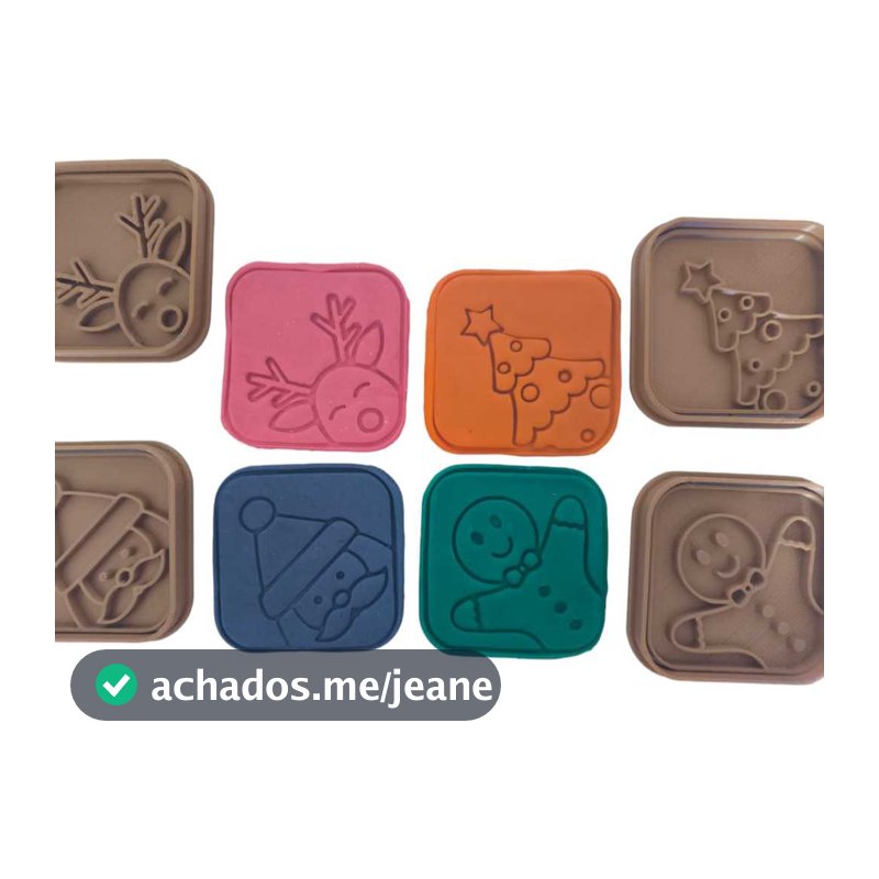 Cortador de Biscoito / Cookies / Massinha / Biscuit Natal Papai Noel Rena Boneco e Arvore de Natal kit 4 pçs