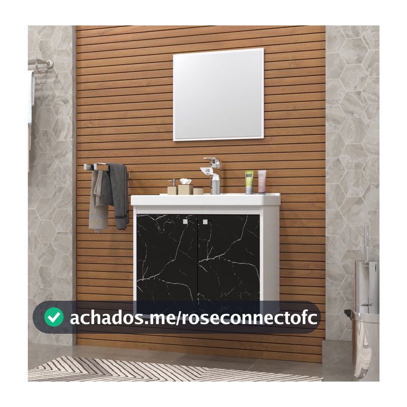 Gabinete Banheiro Armario Cuba Pia 100% Mdf  - Bergamo 50 cm