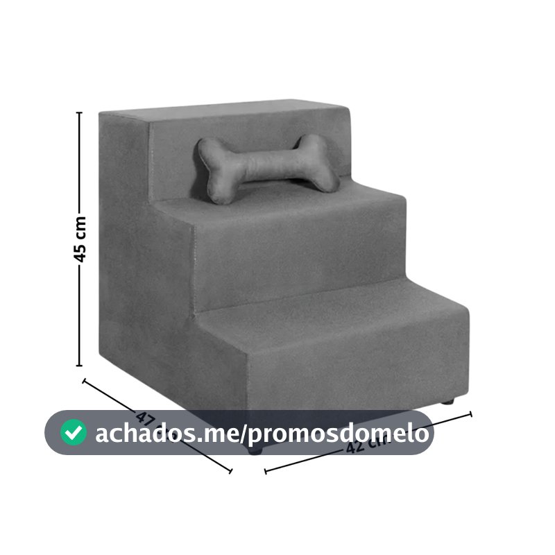 Escada luxo Para Cachorro Gato Pet 3 Degraus