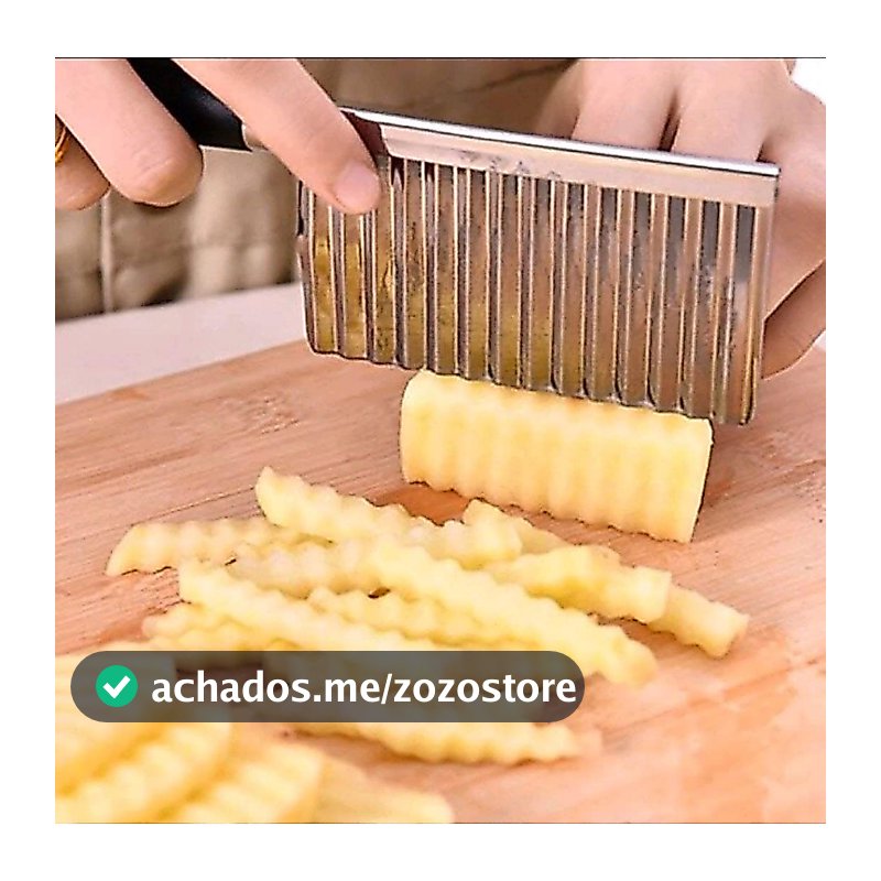 Cortador Ondulado De Batata Inox Fatiador Legumes Frutas Verduras Faca Cozinha Batata Chips