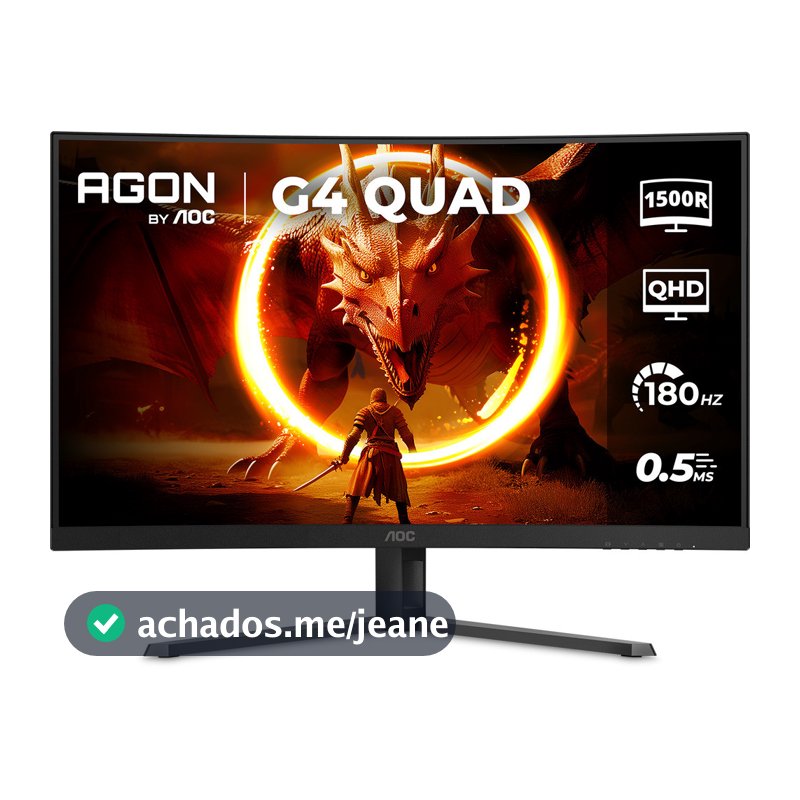 Monitor Gamer Curvo AOC AGON QUAD 32" 180Hz 0,5ms HDR10 CQ32G4E