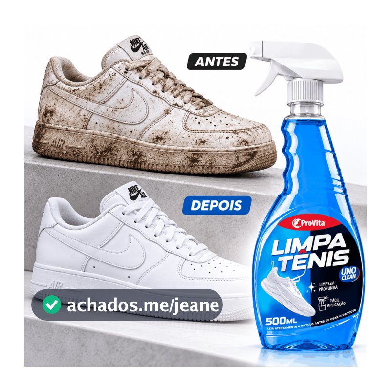 Limpa Tênis À Seco Spray Premium 500ml Remove Sujeira Pesada Renova Calçado Branco Colorido Branqueia Solado Encardido