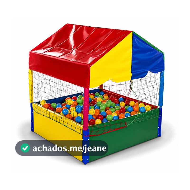 Piscina de Bolinhas Quadrada 1,00m Nacional Premium Colorida Playground