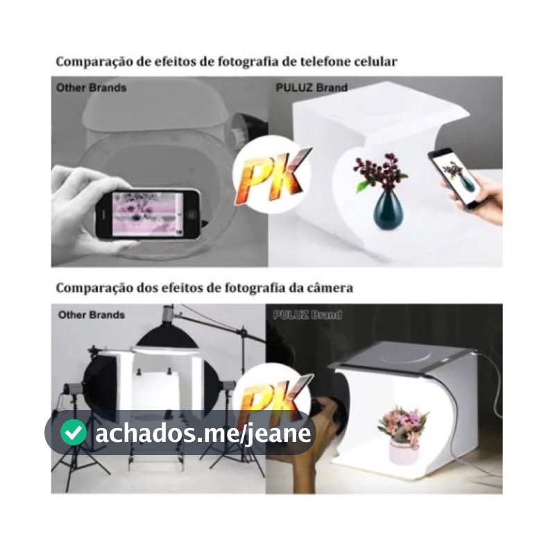 Caixa Luz Foto Light Box Estúdio Fotográfico Troca Fundos Coloridos