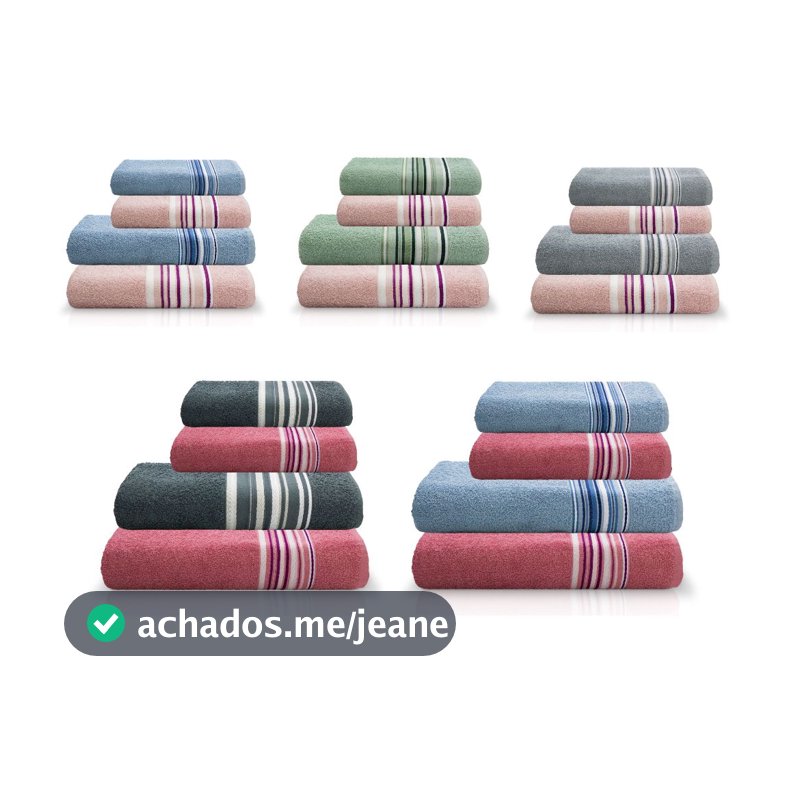 Jogo de Toalhas 4 peças Banho + Rosto Vegas Camesa