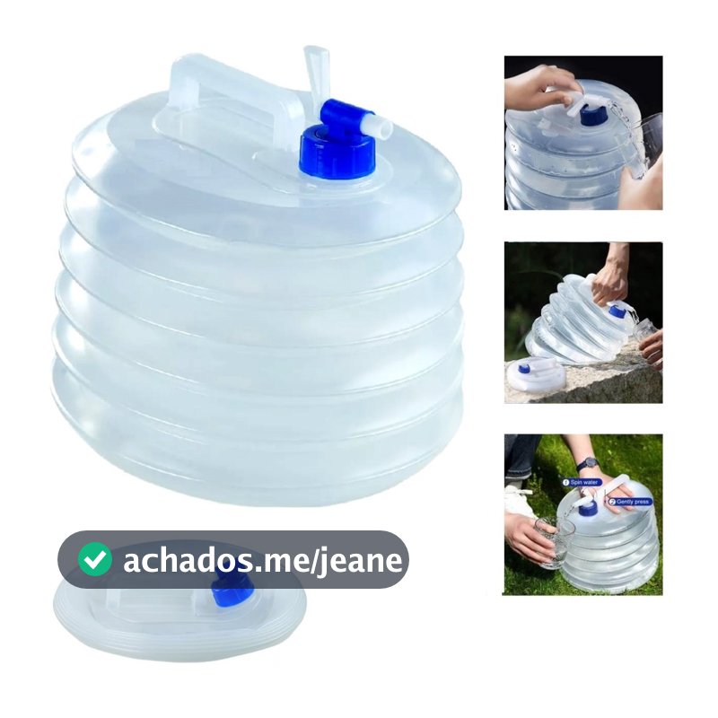 Galão Dobrável Galão Retrátil Sanfonado Camping 5L 10L