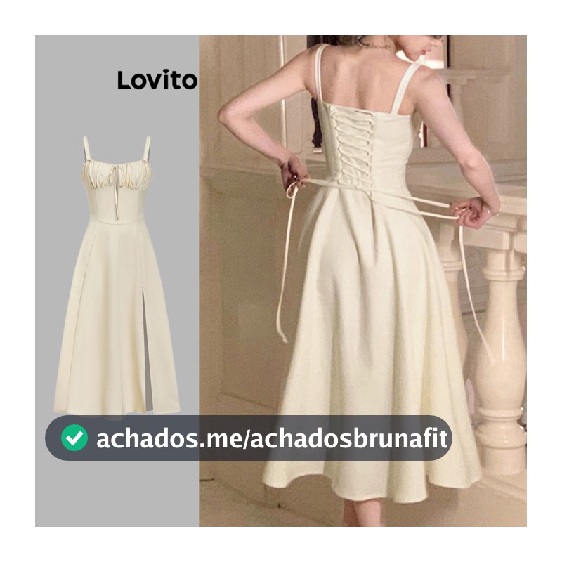 Lovito Elegante Vestido Com Amarração Frontal E Costas, Vestido De Verão Para Mulheres L74ED185