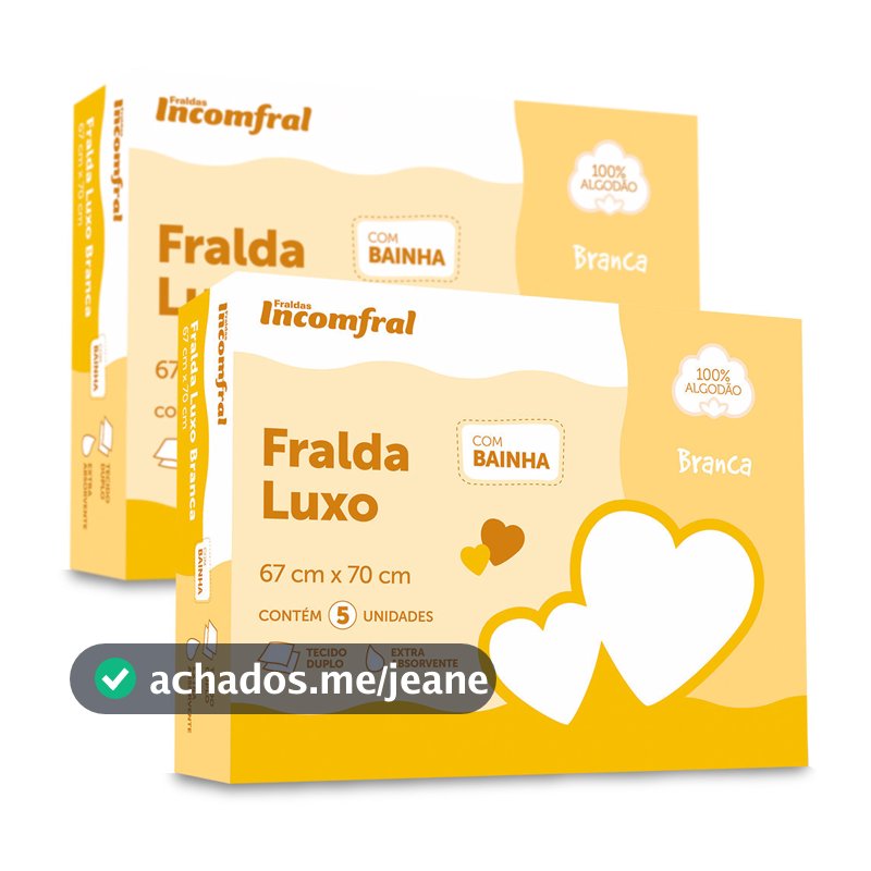 Kit 10 Fraldas De Pano Tecido Duplo 100% Algodão Com Bainha 67x70cm BF Casa Incomfral