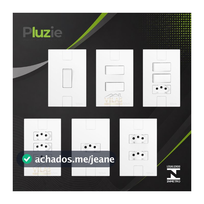 Tomada 10A ou 20A Interruptor Apagador de luz Parede Linha branco fosco Pluzie Caprice Design Sofisticado e Durável