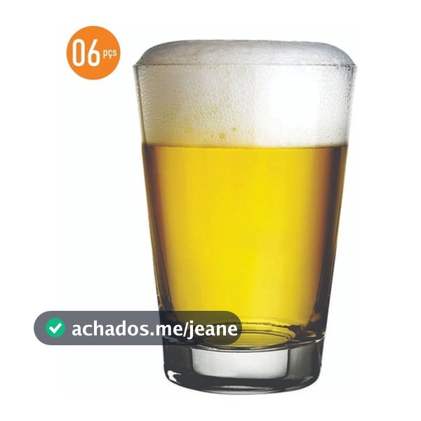 Jogo De Copos De Vidro Com 6 peças 350ml - Caldereta Nadir Figueiredo