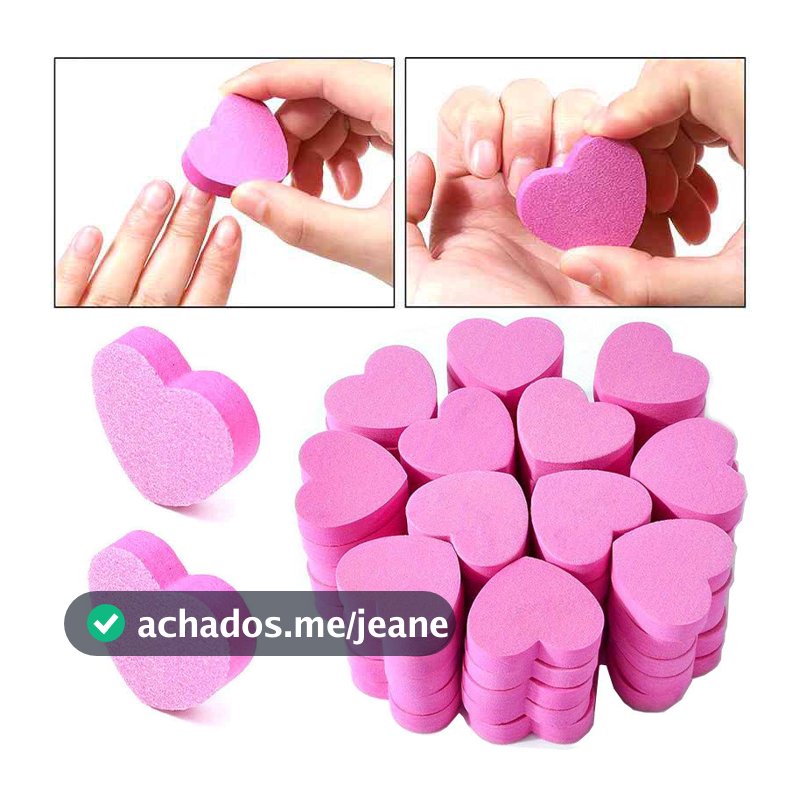 Kit 10/50Pcs Mini Lixa de Unha Rosa Design de Amor Esponja de Polimento Lixa de Unhas Bloco de Lixamento Ferramenta de