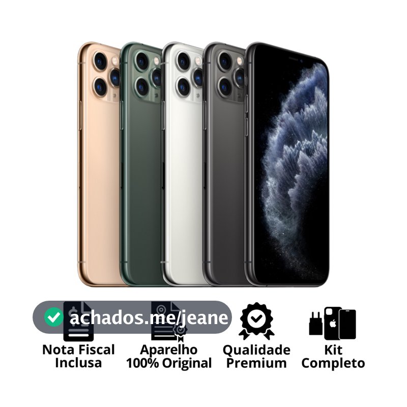 Celular iPhone 11 Pro (64GB) (256GB) 100% Original Apple Seminovo Vitrine Bateria 85% a 100% NF Carregador Película