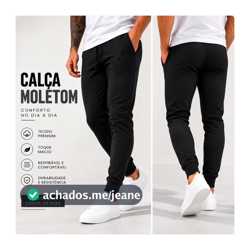 Calça de moletom pelúcido masculino estilo  jogger academia ,caminhada e casual muito confortável