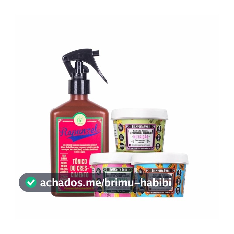 Kit Lola Bemdita Ghee 3x100g + Tonico Rapunzel 250ml