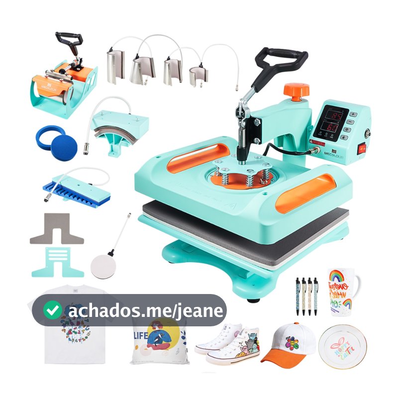 Prensa Térmica 11 Ee 1 Sublimação Camiseta Chinelos Bones Prato Voltagem 110v/220v Mecolour
