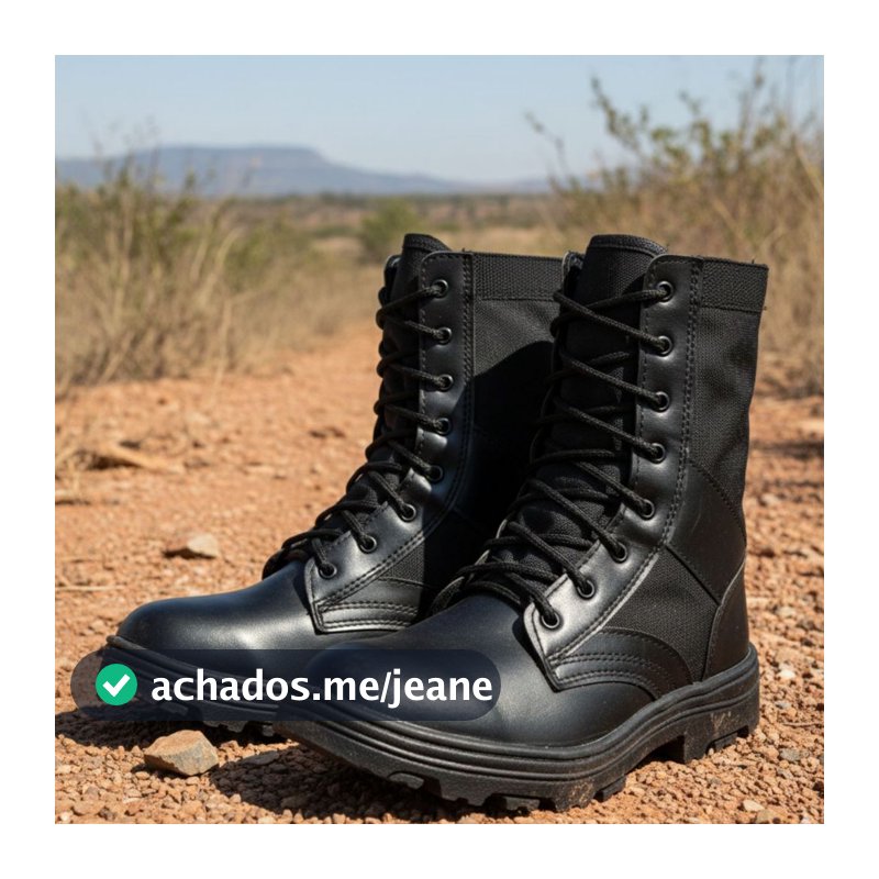 Bota Coturno Militar Solado TR Antiderrapente Impermevel Couro Alta Qualidade