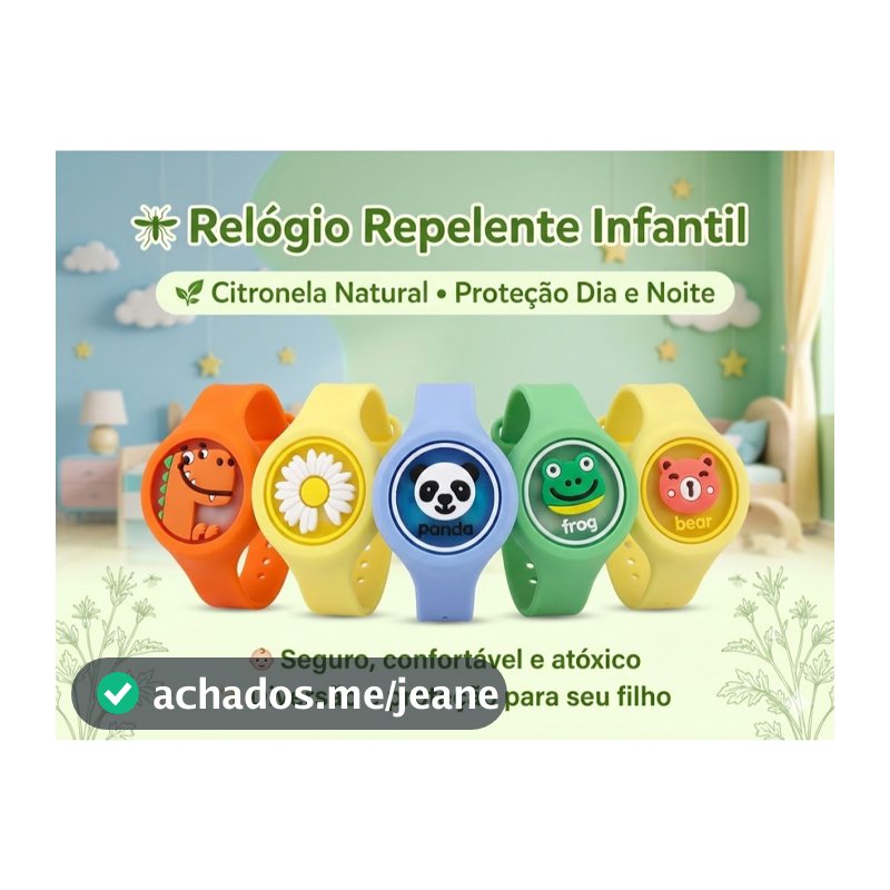 Pulseira Relógio Infantil Anti-Mosquito com Luz LED - Seguro, Portátil e Divertido
