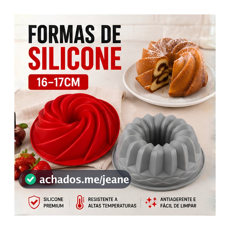 Forma De Silicone Antiaderente Assadeira Bolo Pudim Torta Forno AirFryer Lava-louças 16,8cm
