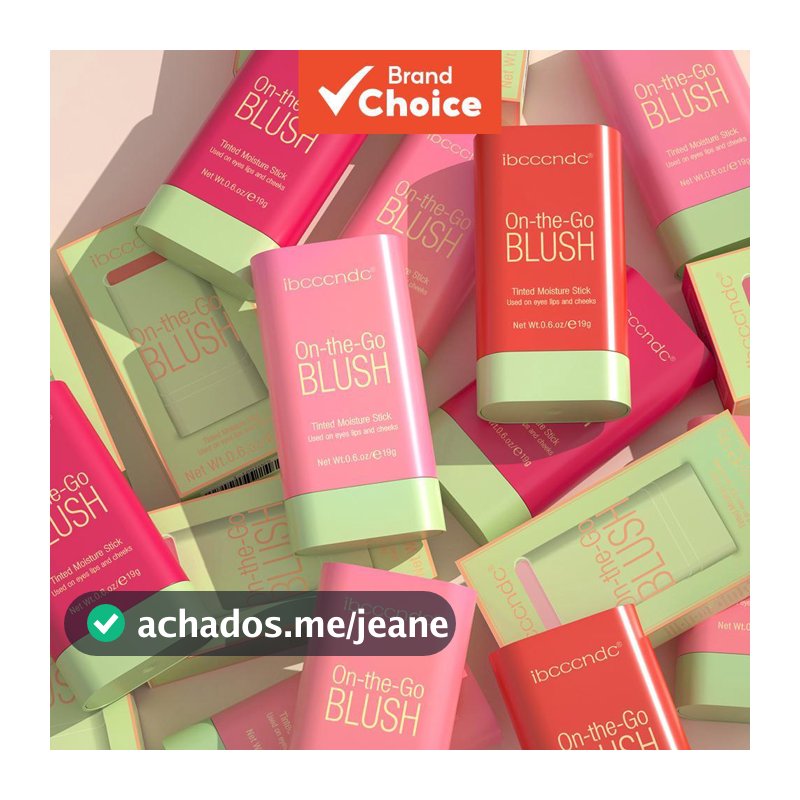 Ibcccndc Bastão de Blush Multifuncional, Creme de Blush Natural para Bochechas, Alta Renderização de Cor, Longa