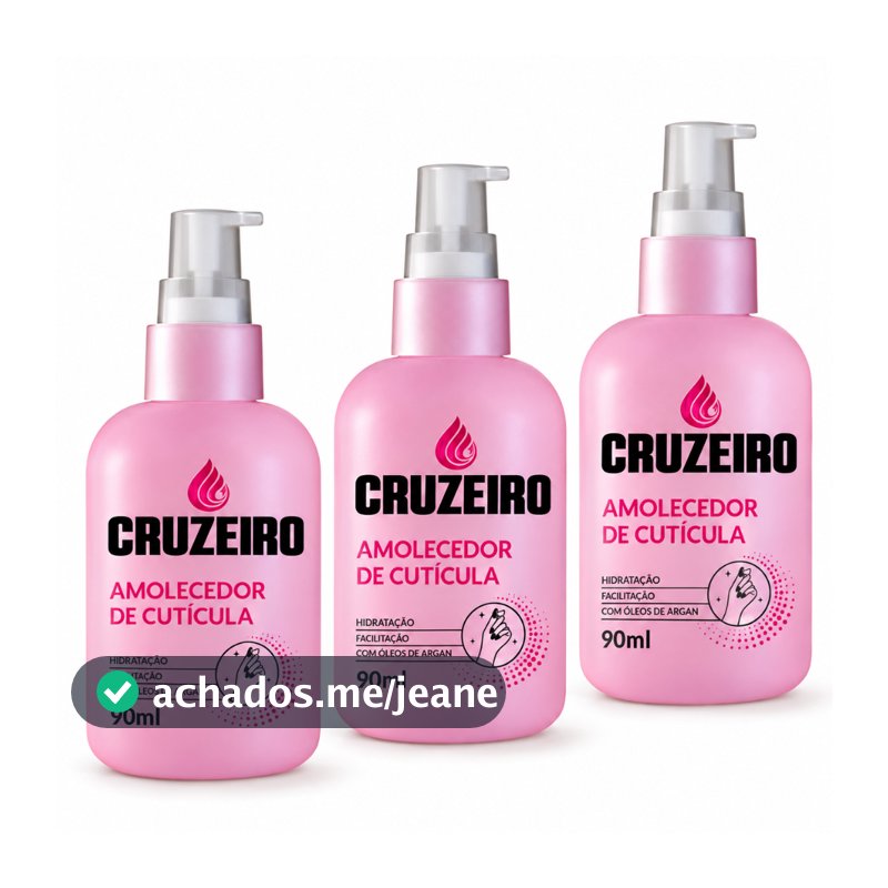 Kit 3 Un Amolecedor De Cutículas Óleo De Argan Cruzeiro 90ml