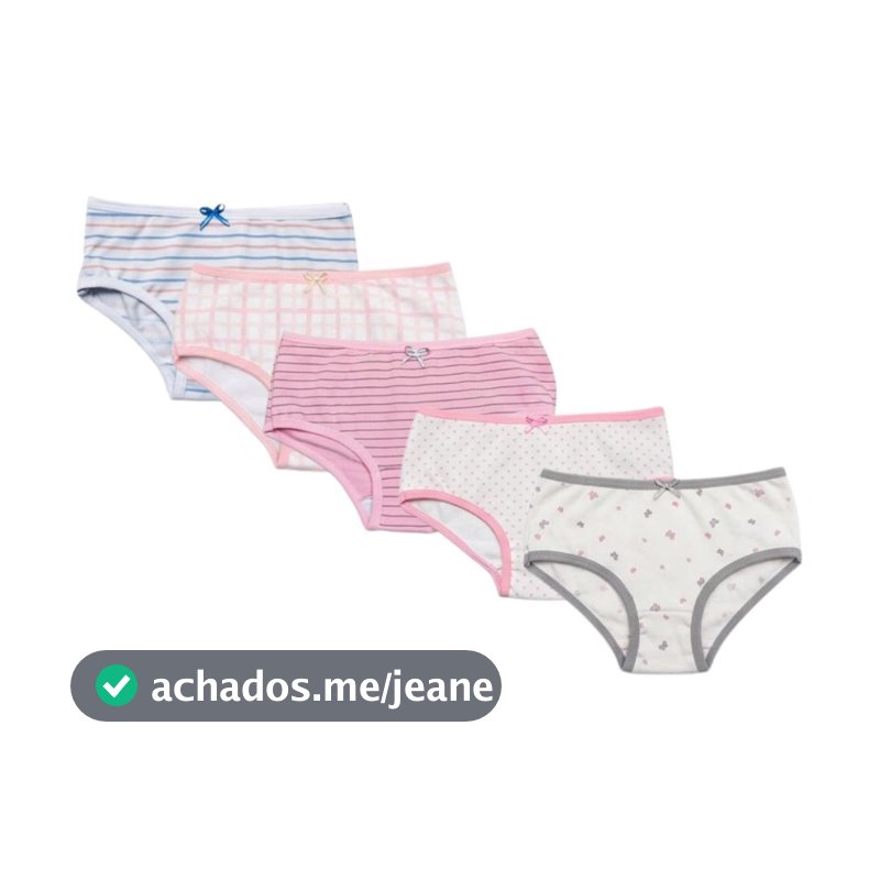 Kit 10 Calcinhas Infantil Menina em algodão sortidas 2 a 12 anos cotton premium