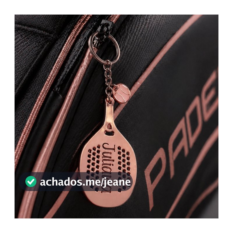 Chaveiro Personalizado Nome Raquete Beach Tennis Acrílico Pingente Raqueteira