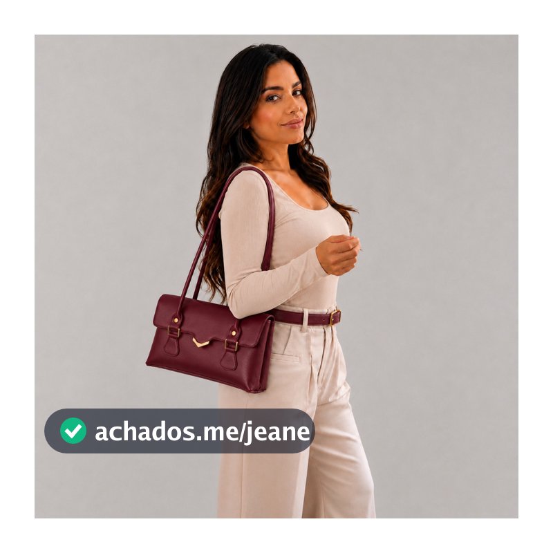 Bolsa Feminina de ombro com Alça Longa , Bolsa Elegante e Espaçosa com detalhes em dourado