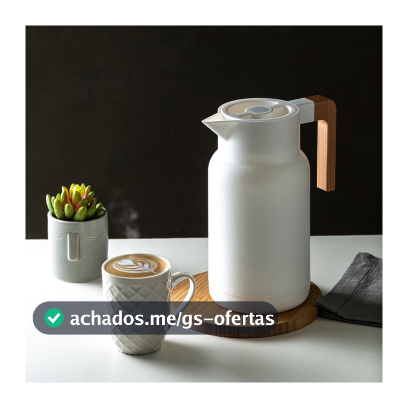 Garrafa Térmica Bule 1 Litro de Café Chá Cabo Madeira Bambu Lyor Organic