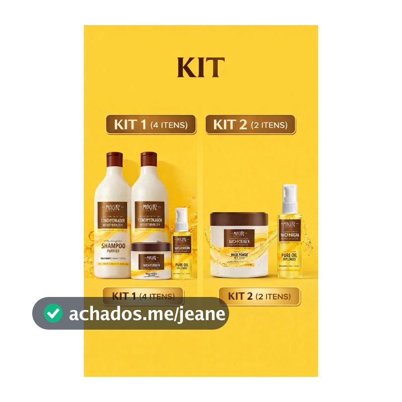 KIT 1Shampoo 1l + Condicionador 1l + Mascara Maca 500g+Óleo Argan 50ml  ou KIT  2  1 mascara 500 gr + 1OLEO 50 ML ARGAN