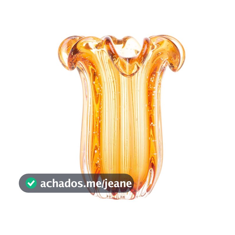 Vaso Murano Vidro Italy Ambar 19×23,5cm Wolff