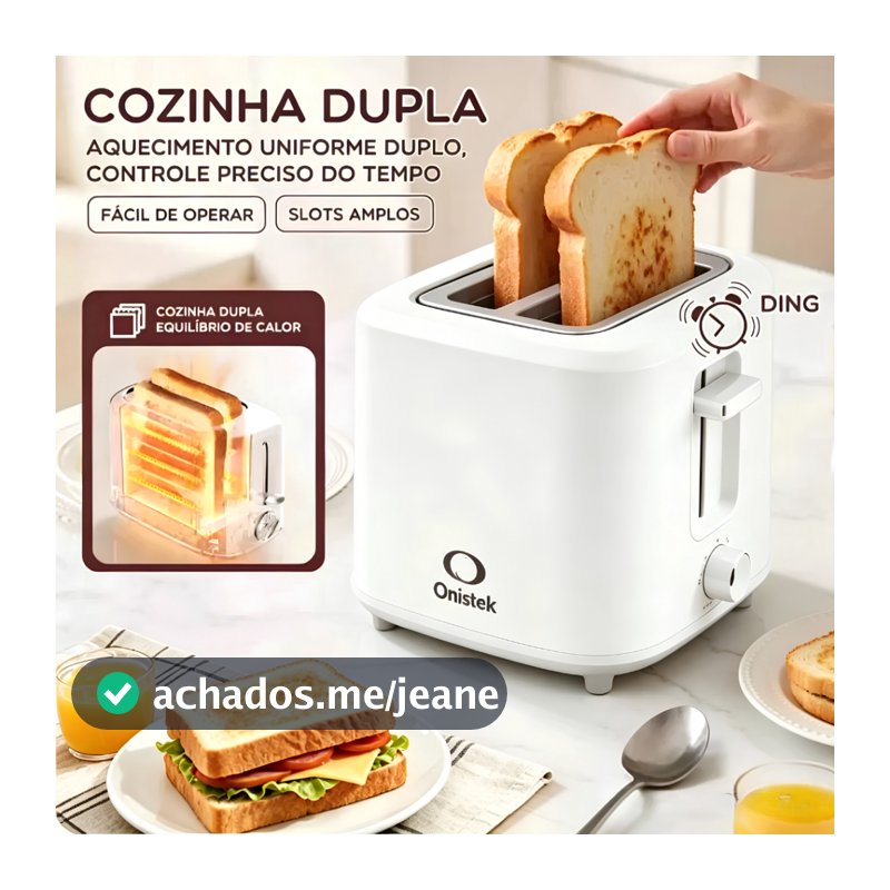 Torradeira Eletrica Pao de Forma 2 Fatias Inox 7 Niveis 650W 127/220V Automatica Branco