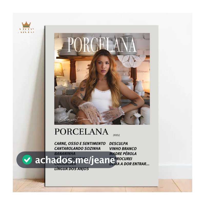 Quadro Decorativo Placas Elana Dara - Porcelana Quadro Discografia Album em MDF 30x20cm Full HD