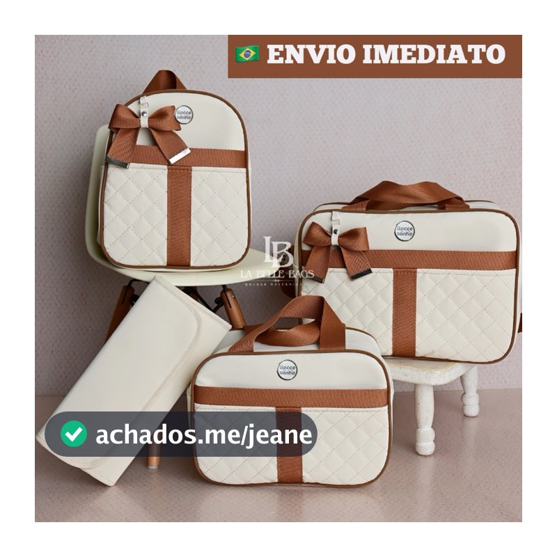 Kit bolsa maternidade 4 peças Luxo para bebê menino/menina kit mala maternidade (AD fita novo)