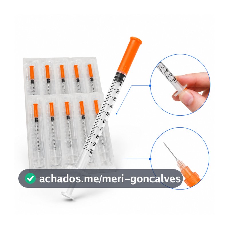 Seringa Insulina 1ml C/Agulha Fixa 8x0,30mm C/10 Unidades Venper