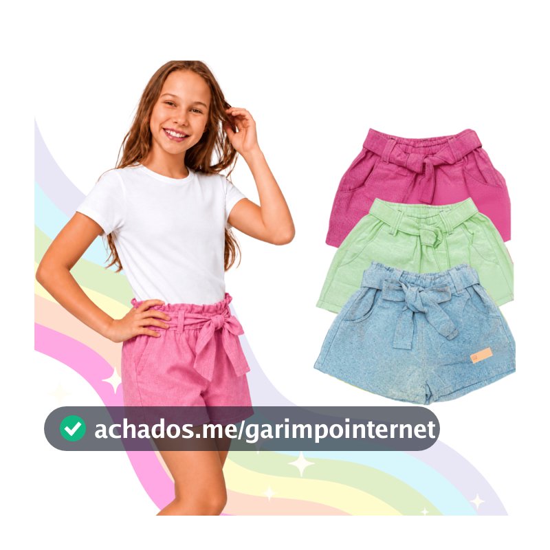 Kit 2 Shorts Infantis Menina 100% Algodão Roupa Infantil Menina