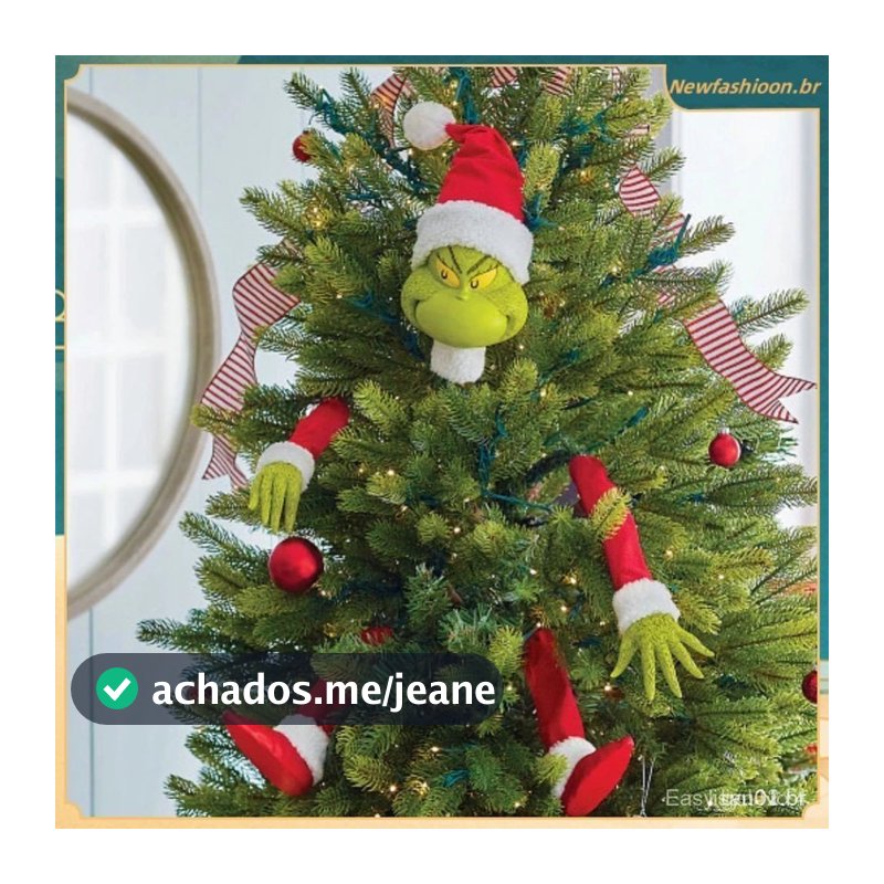 Decoração De Natal Grinch Verde Pernas Artificiais Árvore Santa Elf Enfeites De Casa