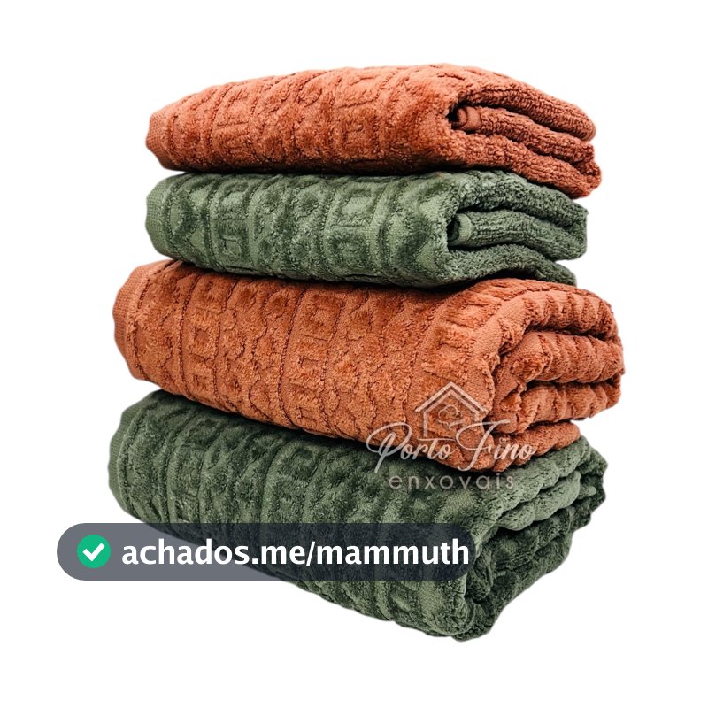Jogo/Kit 4 Toalhas (2 Banho + 2 Rosto) Cosmopolitan Macia Algodão Luxo Barra Aveludada Alta Absorção