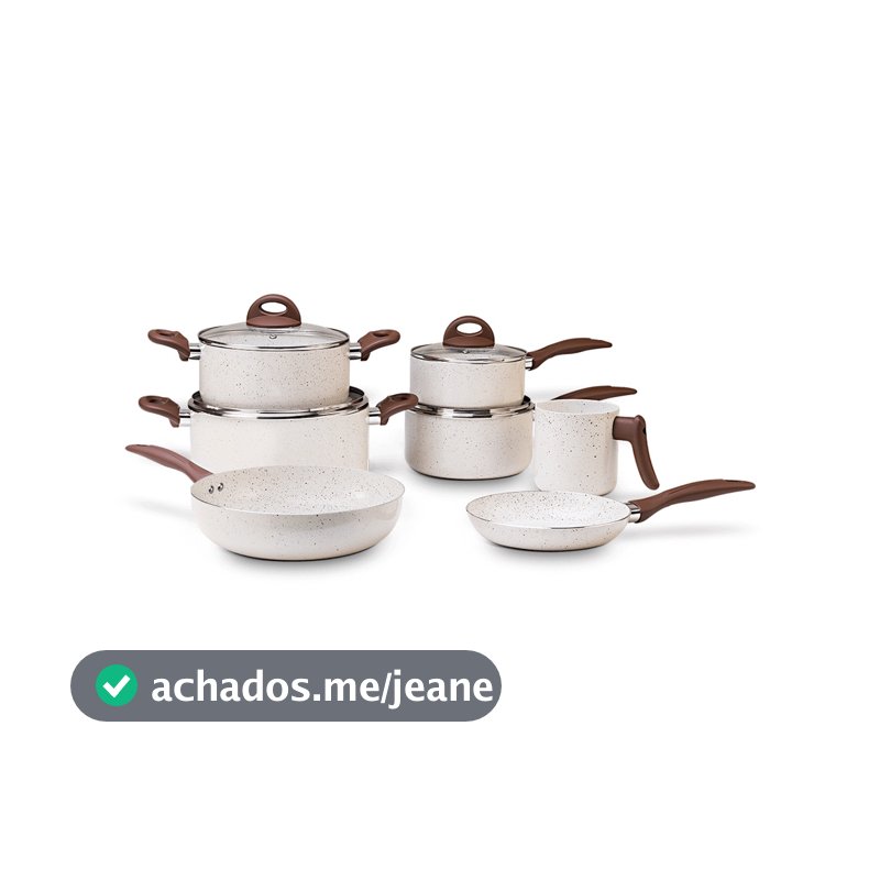 Jogo de Panelas 7 peças Vanilla Brinox Antiaderente Cerâmico - Ceramic Life