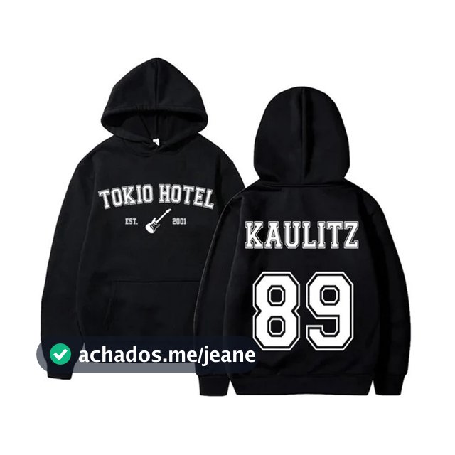 Moletom Canguru Flanelado  Algodão Adulto e Infantil Tokio Hotel Kaulitz 89 Banda De Rock Unissex