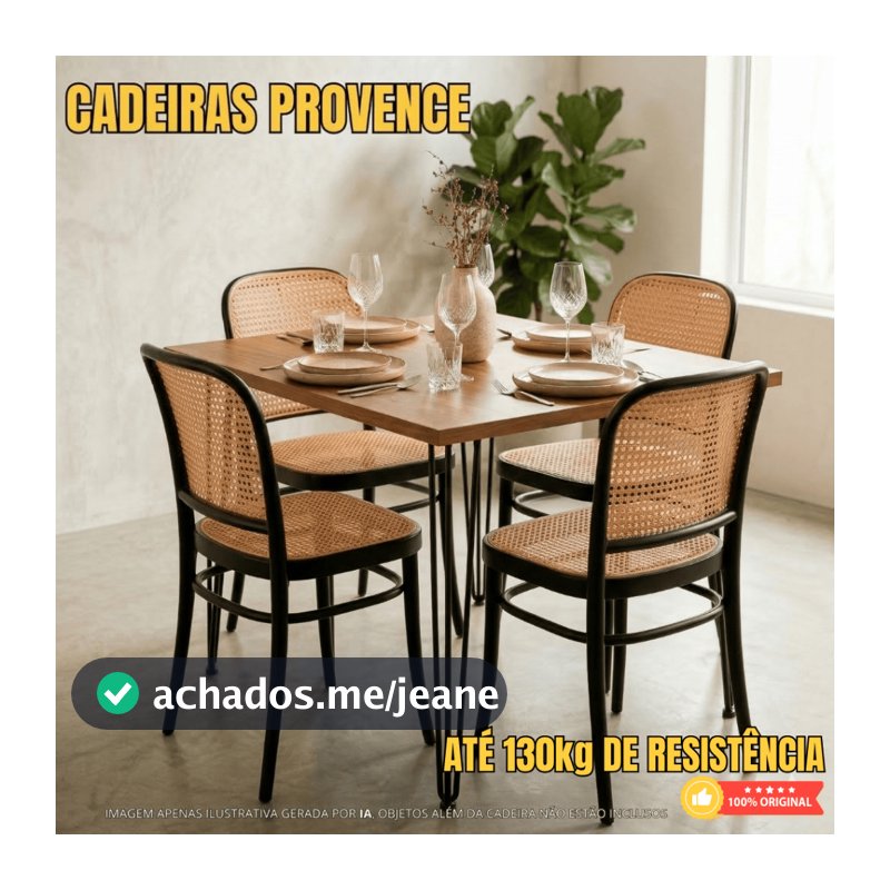 1 a 4 Cadeiras Provence Para Jantar InkPlas Roma Empilhável Reforçada Elegante