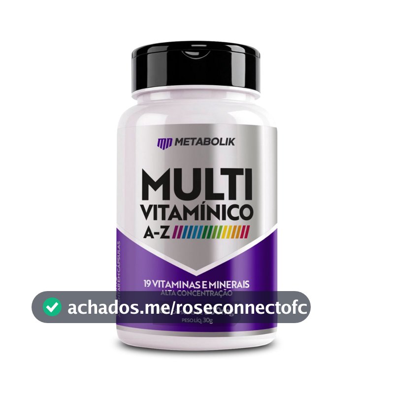 Multivitamínico A a Z Completo Vitaminas E Minerais Original 60 e 120 Cápsulas Metabolik Nutrition