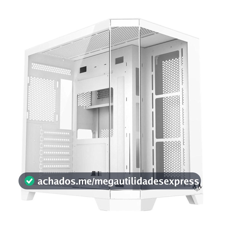 Gabinete Gamer Spectrum FLUX 900, Mid Tower, Vidro Temperado, ATX, Sem Fans, Sem Fonte, Branco, SM-CS-FLX90FAWSF