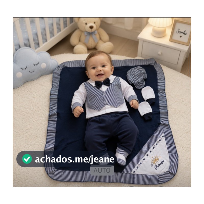 Saída de Maternidade Menino Luxo 6 Peças Para Bebê Recém, Malha Hipoalergênico 100% Algodão.