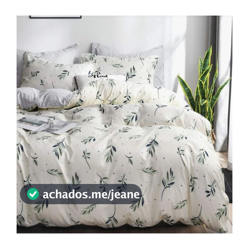 Capa Edredom Duvet Queen + Fronhas ESTAMPADA E LISA 400 Fios CONFORT 2,40 x 2,60